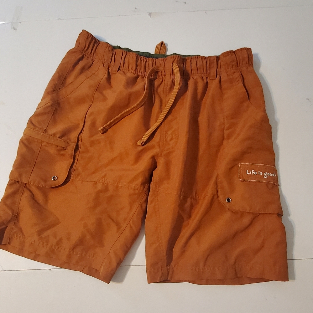 Life Is Good Men's Orange Cargo Shorts Size Medium